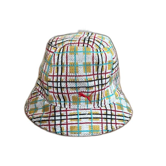 Vintage Snoop Dog Puma Reversible Plaid Red Y2K Bucket Cap Hat Adult Size Large - Picture 2 of 6
